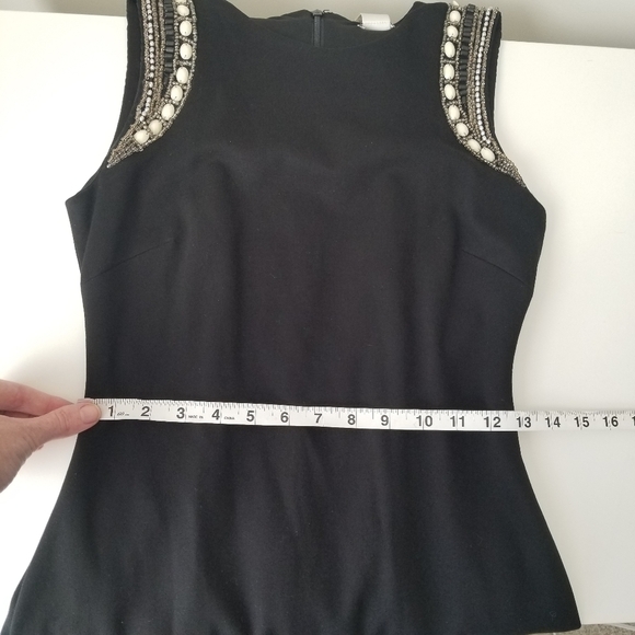 NWT Cache Sleeveless Little Black Sheath Dress with Beaded Embellishments Size 0 - Picture 3 of 12